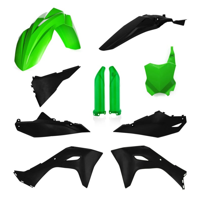 Acerbis Full Plastic Kit for 2024-2025 Kawasaki KX250 and KX450, Green/Black