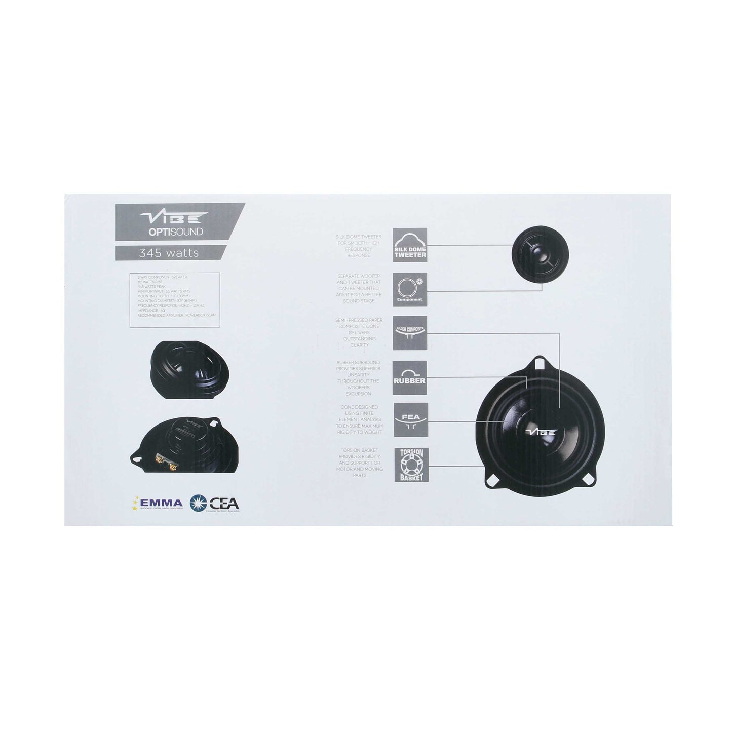 Vibe by Metra Electronics 4" Plug-N-Play Front Door Speaker Set Fits Select BMW - View 7