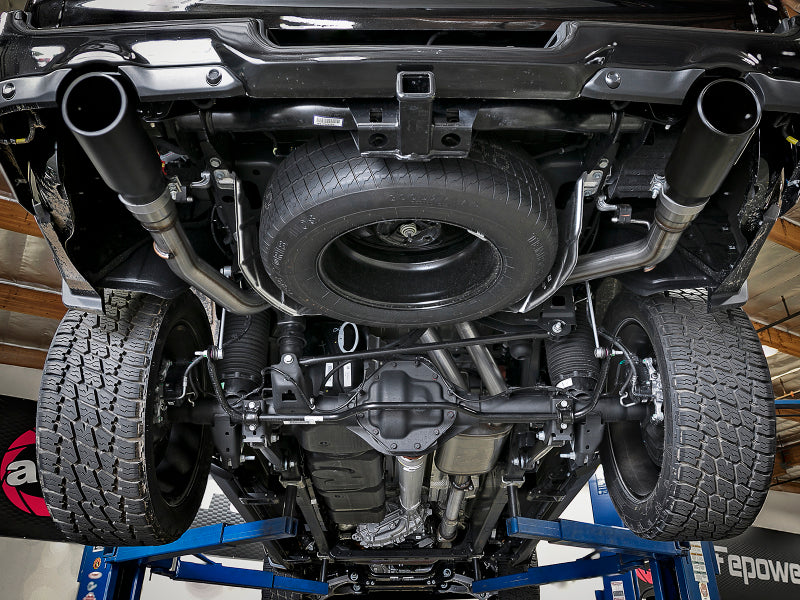 aFe MACH Force-Xp 3-Inch Stainless Steel Cat-Back Exhaust with Dual Black Tips for 2019-2024 Ram 1500 5.7L HEMI, Part Number 49-42059-B
