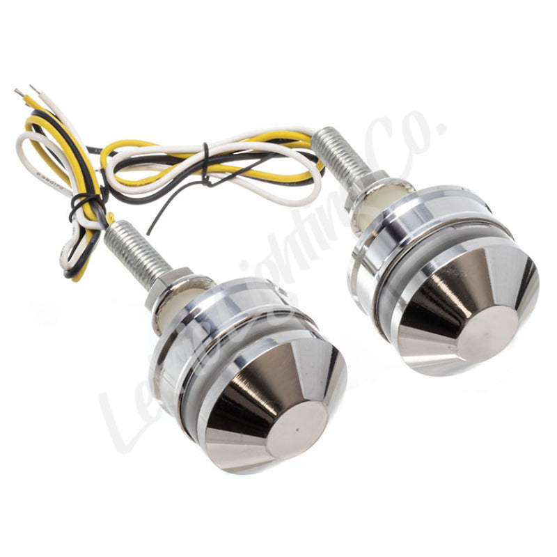 Letric Lighting Grip Indicators Lights with Polished Cap, White/Amber – letLLC-PBE-TS