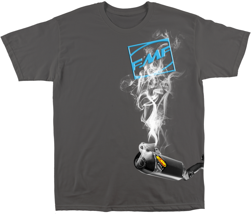 FMF Racing Boxcage Tee Charcoal Medium - Durable Automotive T-Shirt for Riders