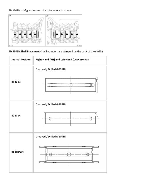 ACL 5M8309HOS2-.025 High Performance Main Bearings for Subaru EJ20, EJ22 and EJ25