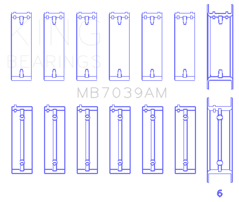 King Engine Bearings MB7039AM Standard Main Bearing Set for BMW M51/M57