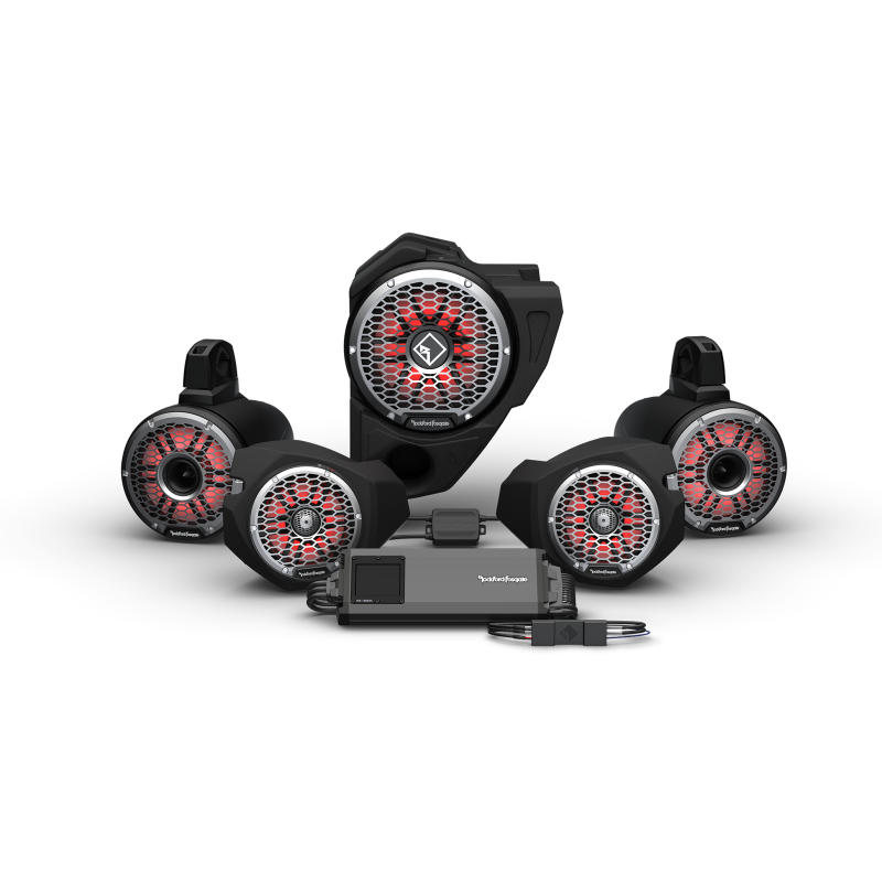 Rockford Fosgate Rockford Fosgate RZR14RC-STG6 1500w, Color Optix Front Speakers, Color Optix Sub & Color Optix Rear Horn Spkrs Kit Compatible With Select Ride Command Models