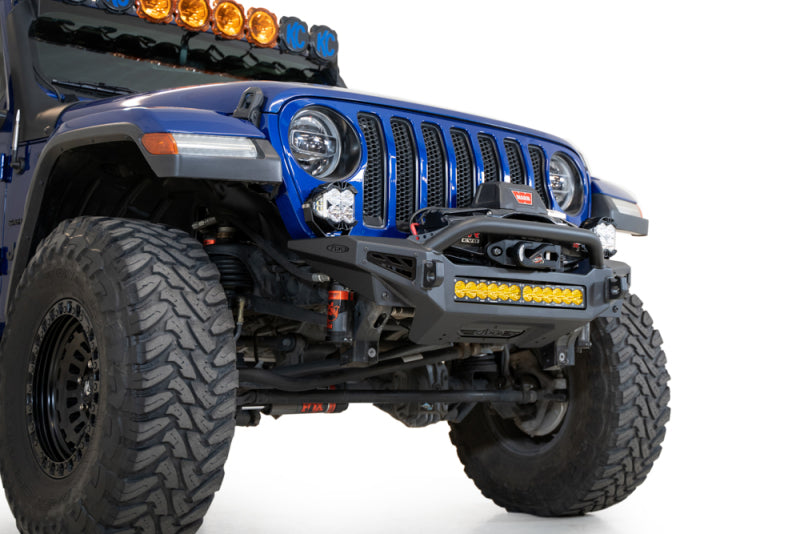 Addictive Desert Designs Rock Fighter Front Bumper with Light Mounts for 2018-2023 Jeep Wrangler JL and Gladiator JT