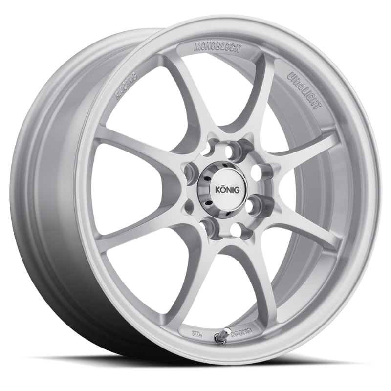 Konig Helium Cast Wheel 15x6.5, 4x100 Bolt Pattern, +40 Offset, Silver - kngHE65D0440S
