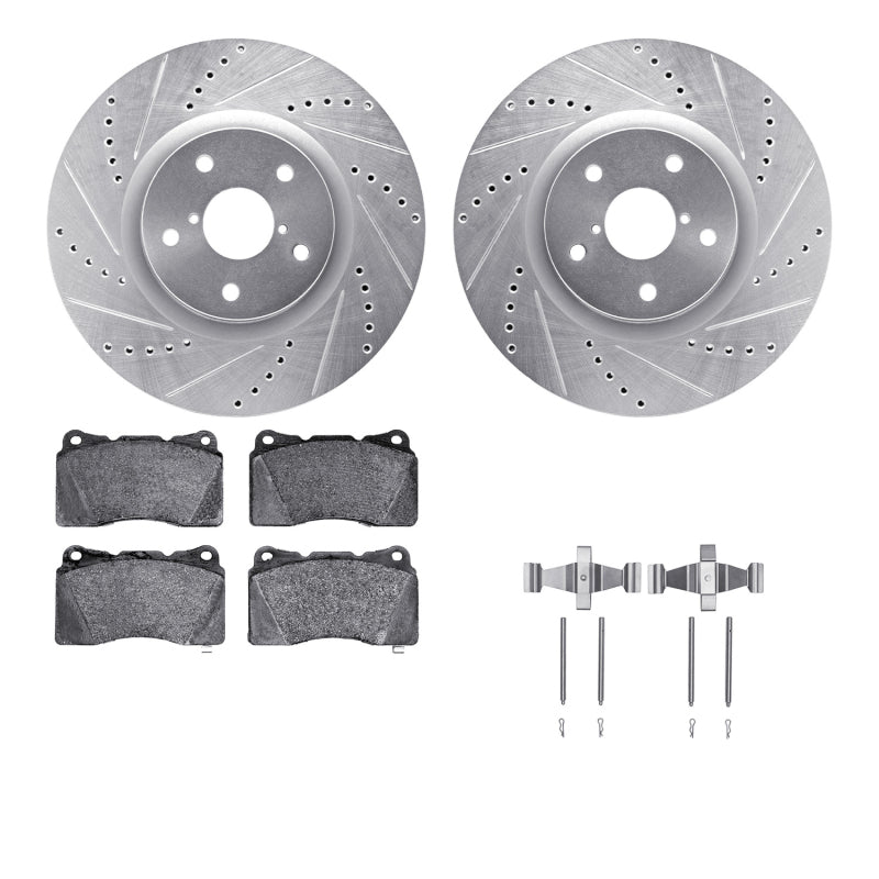 R1 Concepts eLINE Series Front Drilled and Slotted Brake Kit rncWGUH1-13019 for Subaru WRX and STI
