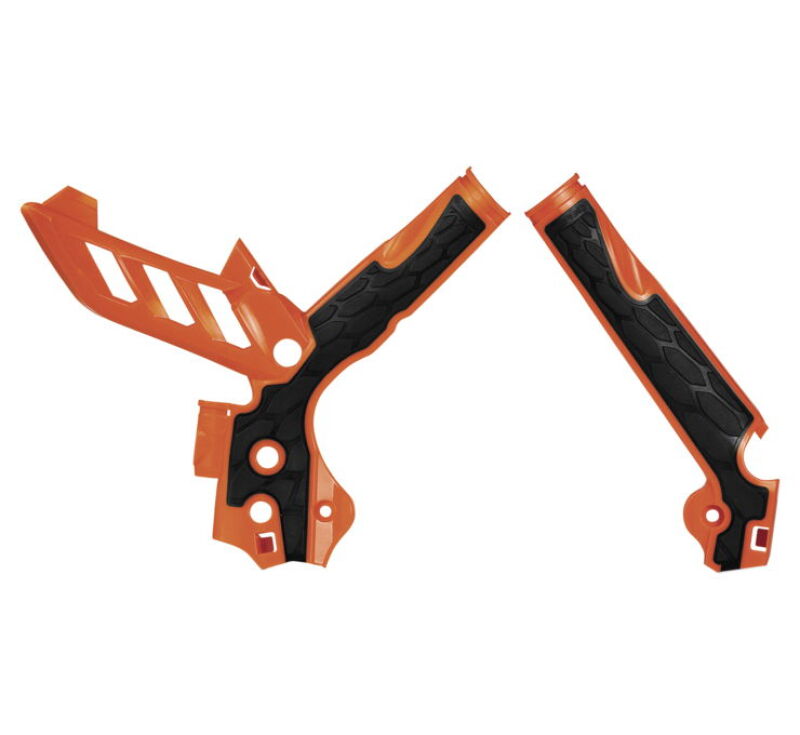 Acerbis X-Grip Frame Guards for KTM SX, XC, SX-F, EXC and XC-W Models 2011-2015 - Orange/Black