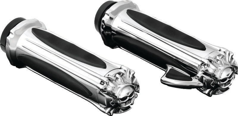 Kuryakyn 6297 Zombie Grips with Throttle Boss for Throttle-By-Wire Controls, Chrome