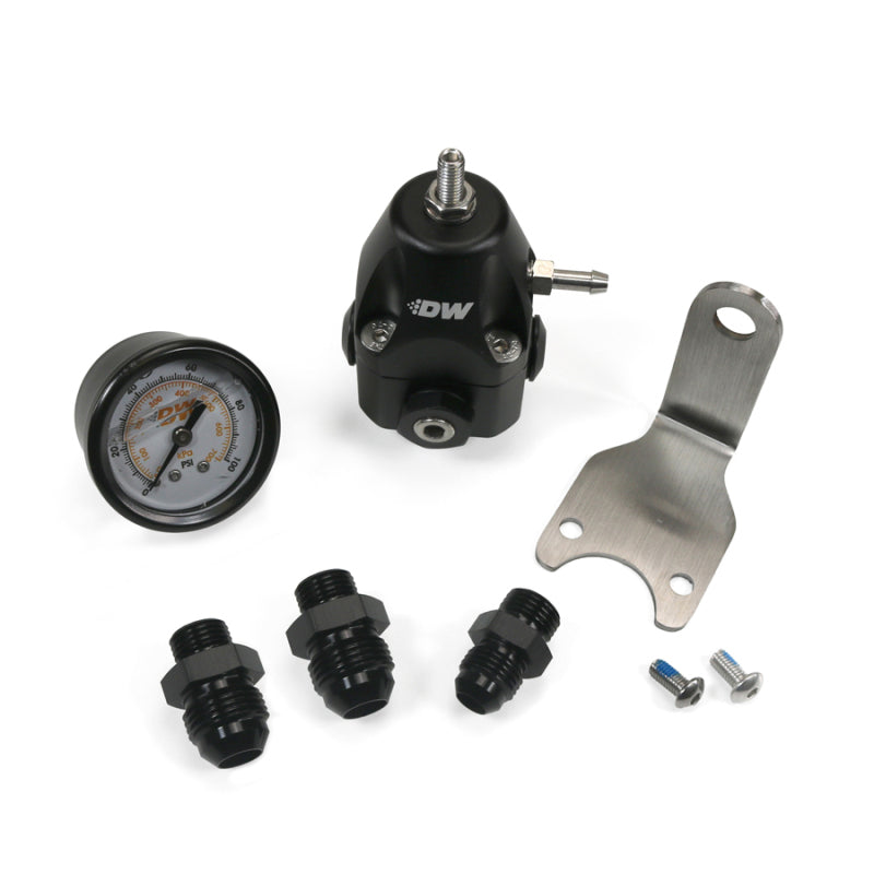 DeatschWerks DWR1000C Adjustable Fuel Pressure Regulator with Gauge and 6AN/8AN Fittings, DWK6-1002-FRB-86