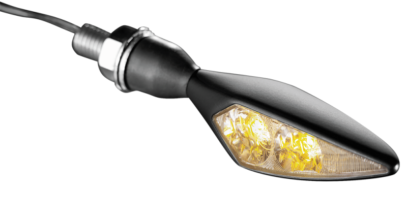 Kuryakyn Rhombus Amber Front Right/Left Rear Satin Black Turn Signals - Part Number 2551