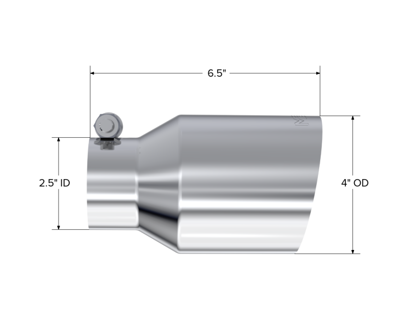 MBRP T5176 Armor Pro T304 Stainless Steel Exhaust Tip, 2.5-Inch Inlet, 4-Inch Outlet