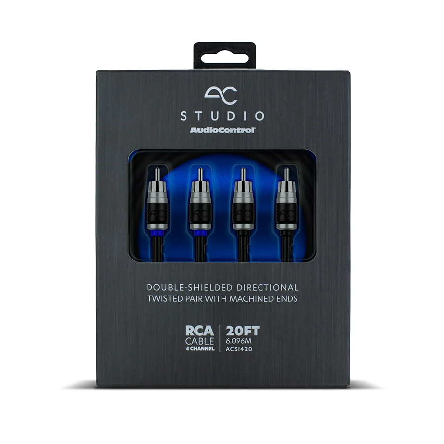 AudioControl Studio 4Ch 20' Double-Shielded Directional Twisted Pair RCA Interconnect: ACSI420