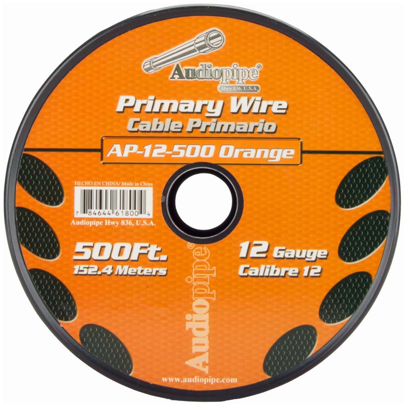 Nippon Audiopipe Primary Wire 12-Gauge 500 Foot Spool - Orange