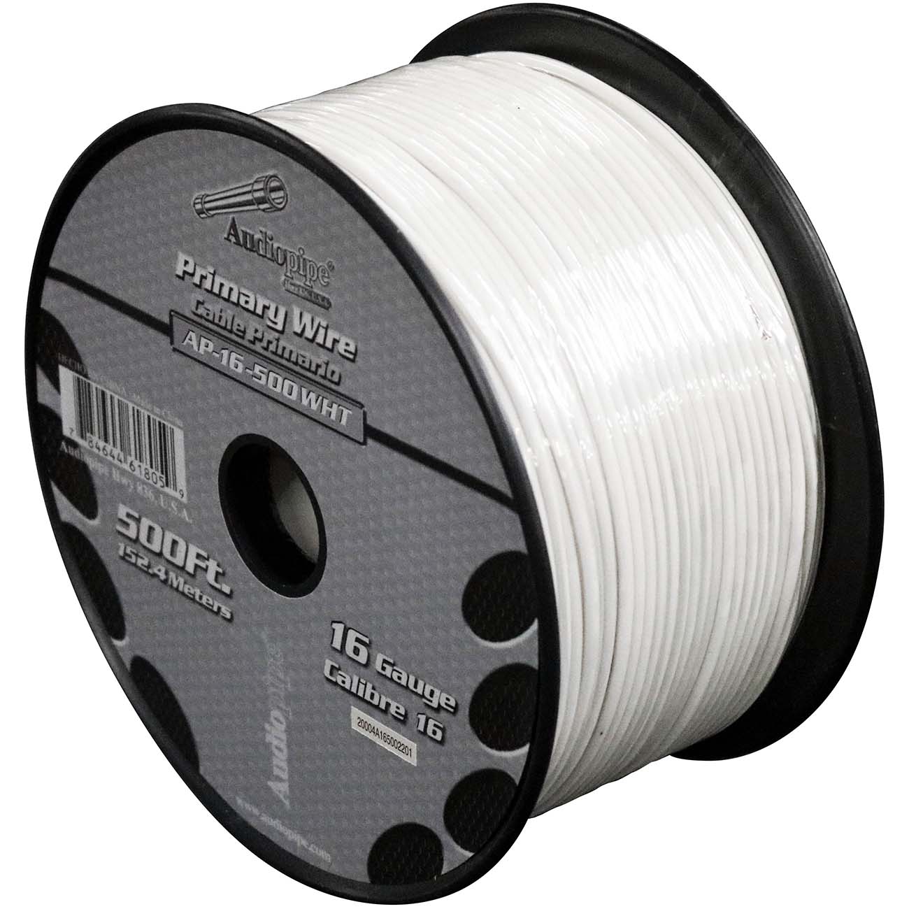 Nippon Audiopipe Primary Wire 16-Gauge - 500 Foot Spool - White