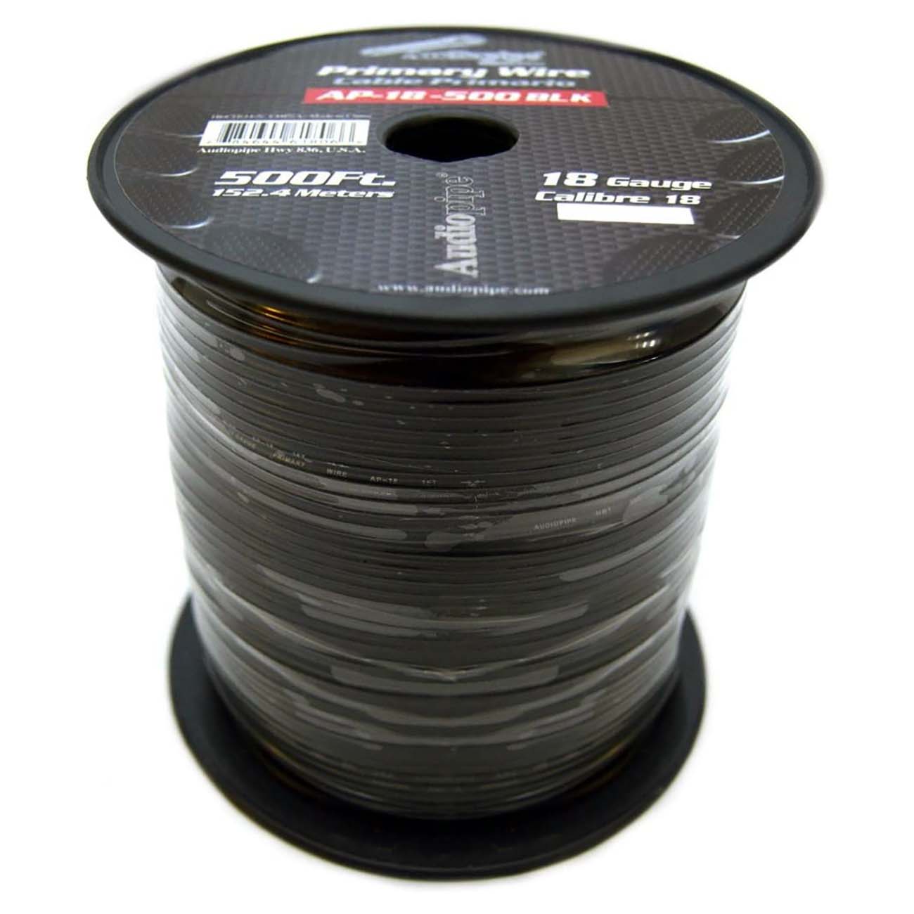 Nippon Audiopipe AP18500BK 18-Gauge Primary Wire, 500 Feet, Black