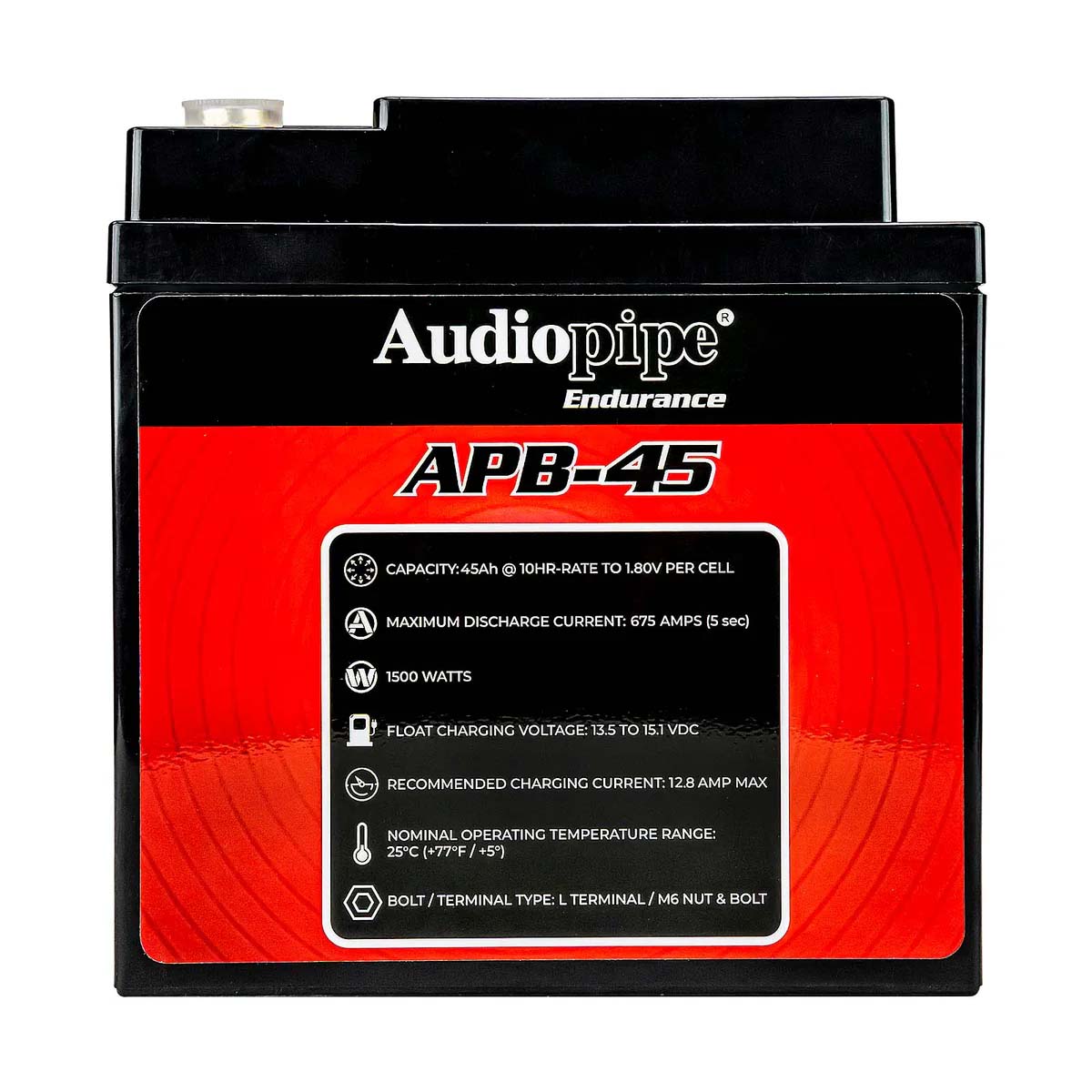 Audiopipe APB45 12V AGM Deep Cycle Power Cell Battery 45AH
