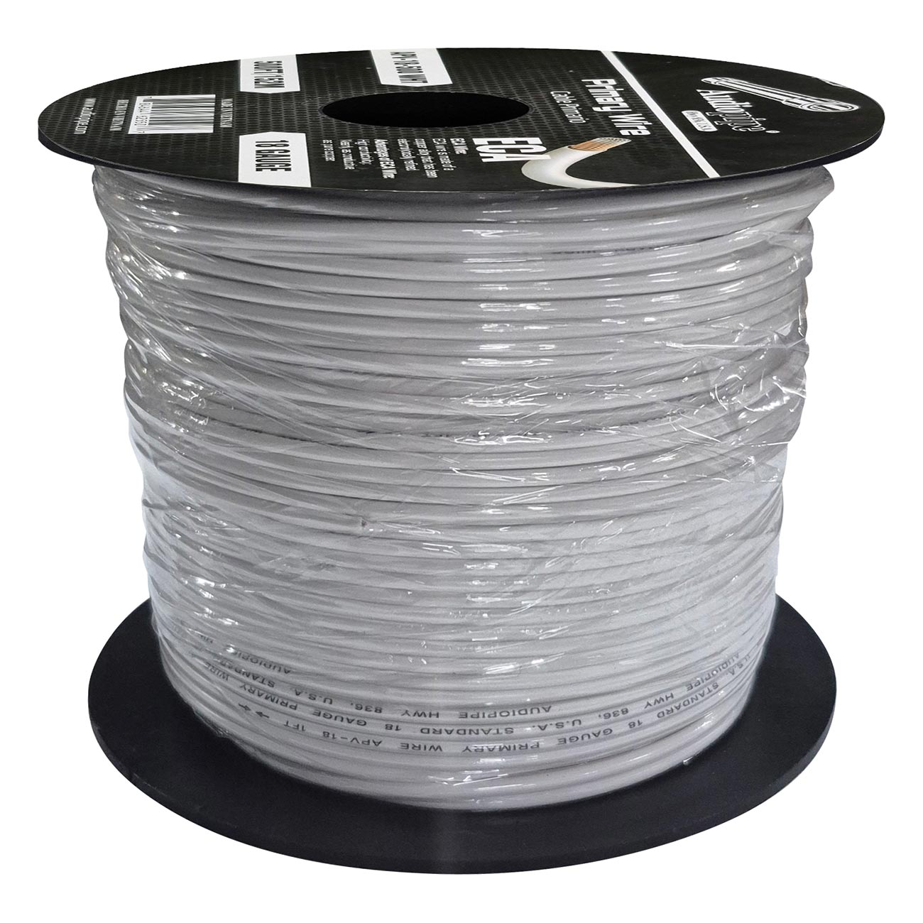 AUDIOPIPEMAP Audiopipe 18 Gauge Primary Wire - 500 Foot Spool in White