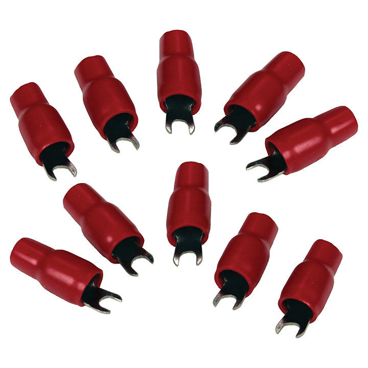 Orion Wired Series Barrier Spade Terminal for 4 Gauge Wire, #10 Gold-Red - Pack - View 3