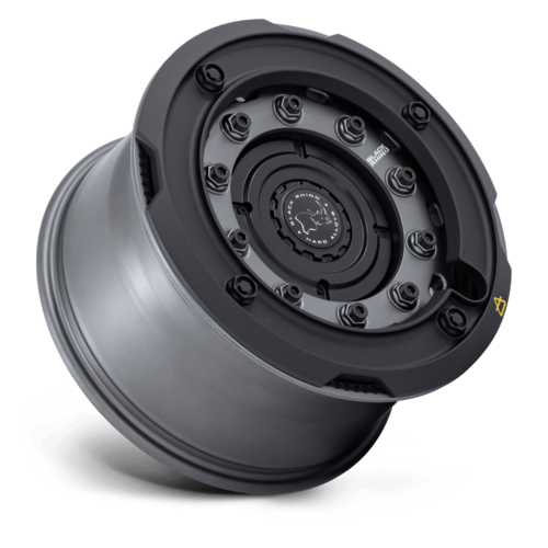 Black Rhino Hard Alloys BR027 ARX 17-Inch Gun Black Wheel with Matte Black Ring, 6x135/6x139.7 Bolt Pattern