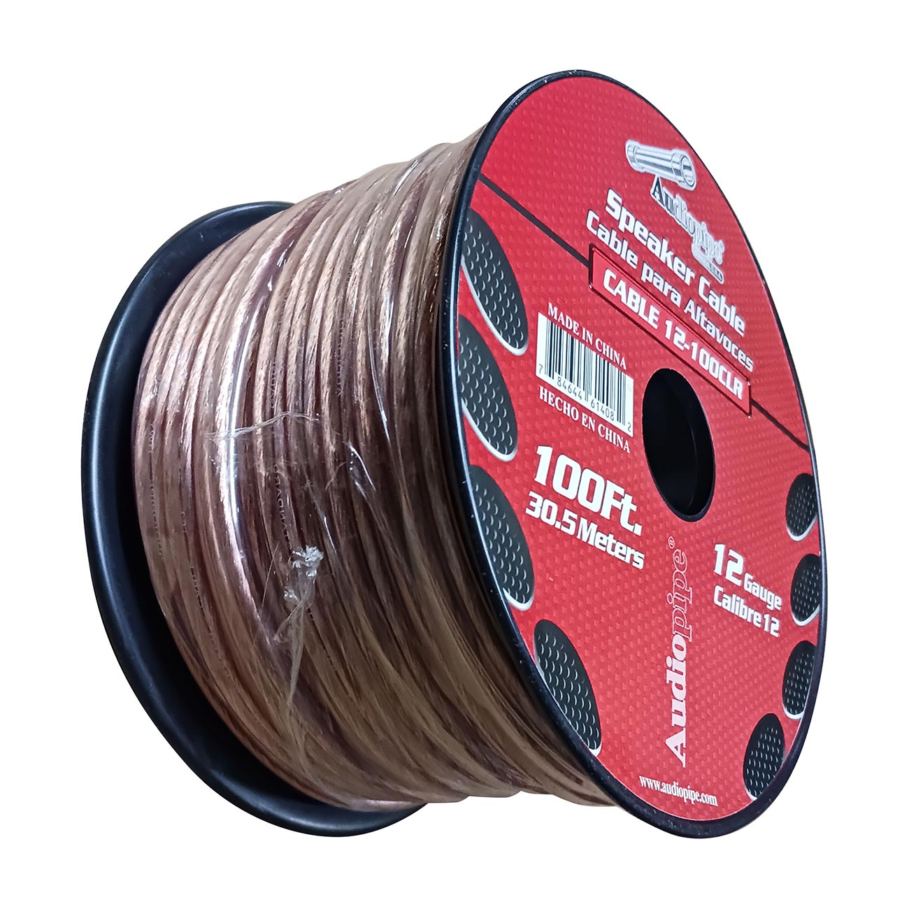 Nippon Audiopipe Speaker Wire 12-Gauge 100 Foot Spool with Clear Insulation