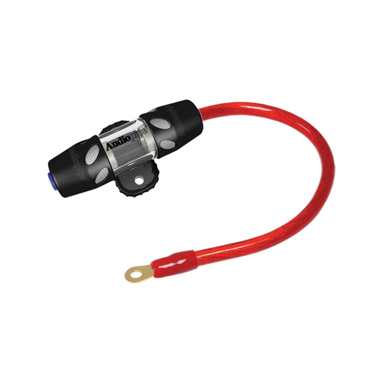 Nippon AudioPipe Fuseholder with 60A Fuse and 1 Foot 4-Gauge Red Power Wire