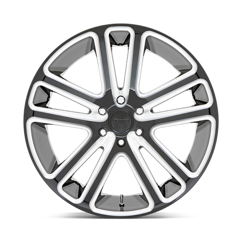 DUB 1PC S255 FLEX Gloss Black Milled Wheel, 22 x 9.5 Inches, 6x5.5 Bolt Pattern, +25 Offset