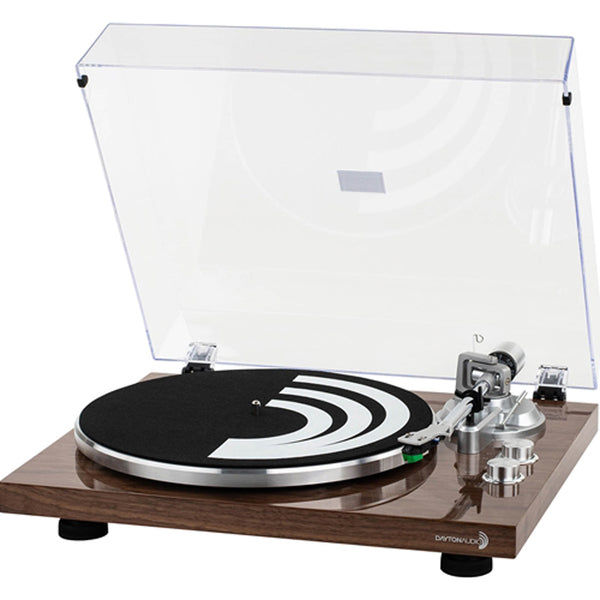 Dayton Audio Tt-1btwwood 2-speed Belt-drive Automatic Turntable With Bluetooth, Usb For Mp3 Encoding, And Audio-technica At-vm95e Cartridge (brown)