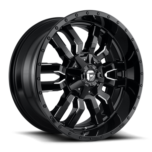 Fuel 1PC D595 Sledge 22x10 Gloss Black Milled Wheel, 6x135/6x139.7, +10 Offset