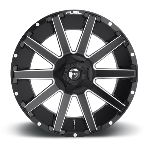 Fuel 1PC D616 Contra 20x10 Matte Black Milled Wheel, 6x135/6x139.7, -19 Offset