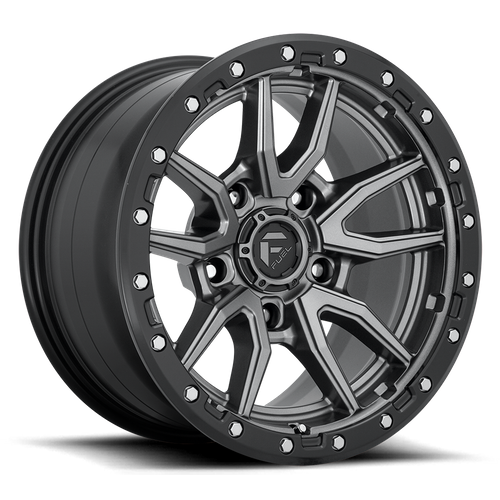 Fuel 1PC D680 Rebel 22x9 Matte Gunmetal Black Bead Ring Wheel, 6x5.5, +20 Offset
