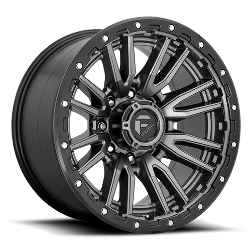 Fuel 1PC D680 Rebel 22x10 Wheel, 8x180 Bolt Pattern, -18 Offset, Matte Gunmetal Black Bead Ring