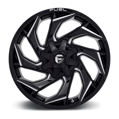 Fuel 1PC D753 Reaction 20x9 Gloss Black Milled Wheel, 8x6.5 Bolt Pattern, +1mm Offset