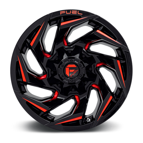 Fuel 1PC D755 Reaction 17x9 Gloss Black Milled Wheel with Red Tint, 5x4.5/5x5 Bolt Pattern, -12mm Offset