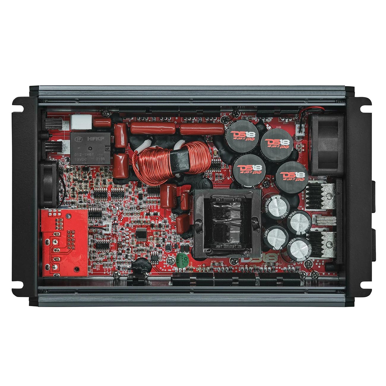 DS18 FRP25KTI Compact Monoblock Amplifier - 2500W RMS Power, Titanium Finish