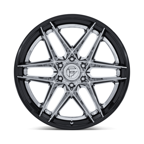 Fuel 1PC FC408 Flight 22x9.5 Wheel, 6x5.5 Bolt Pattern, +20 Offset, Chrome with Gloss Black Lip