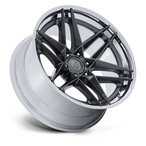 Fuel 1PC FC408 Flight 22-Inch Gloss Gunmetal Wheel with Chrome Lip, 6x5.5 Bolt Pattern, -18 Offset