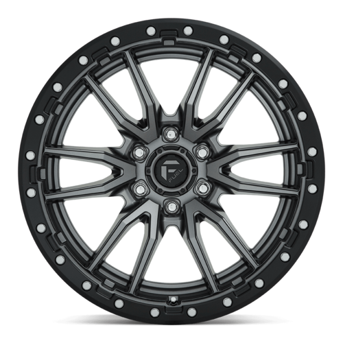 Fuel 1PC D680 Rebel 20x10 Wheel, 6x5.5 Bolt Pattern, -18 Offset, Matte Gunmetal Black Bead Ring
