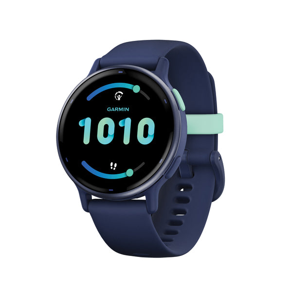 Garmin 010-02862-12 Vivoactive 5 Fitness-tracking Smartwatch With Aluminum Bezel And Silicone Band (navy Blue)