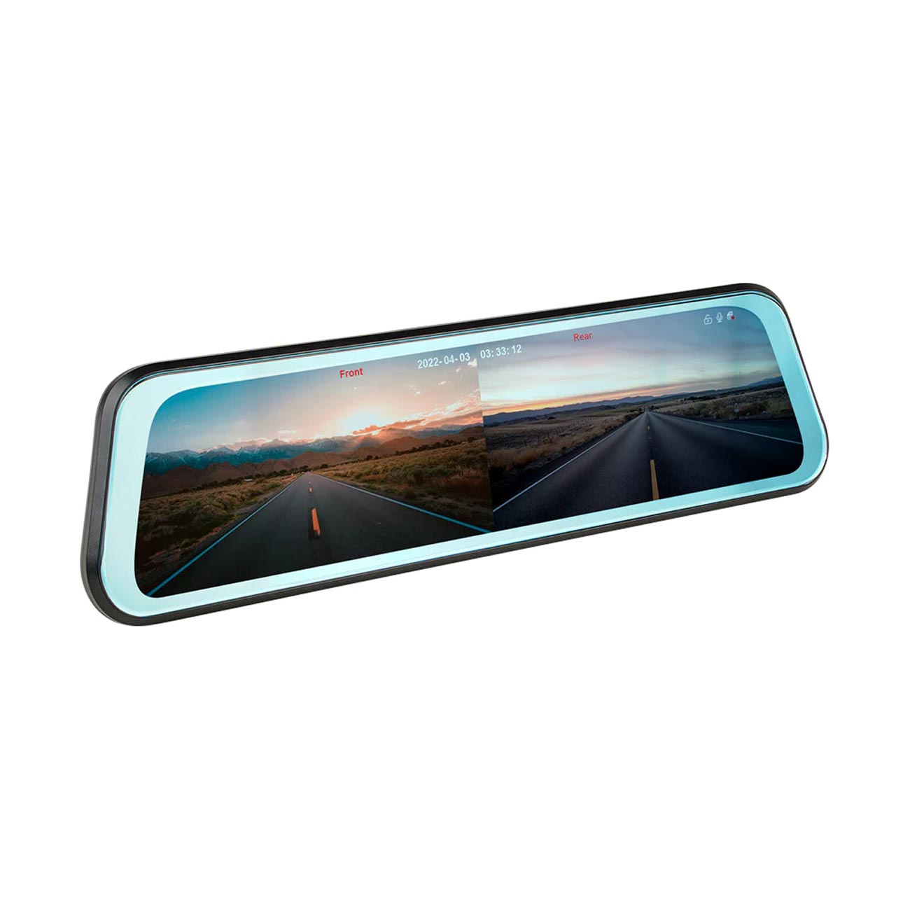 Nippon Installation Solution Mirror with Front and Rear View Camera, 9.66-Inch Monitor, and DVR – Model ISRVDVR99