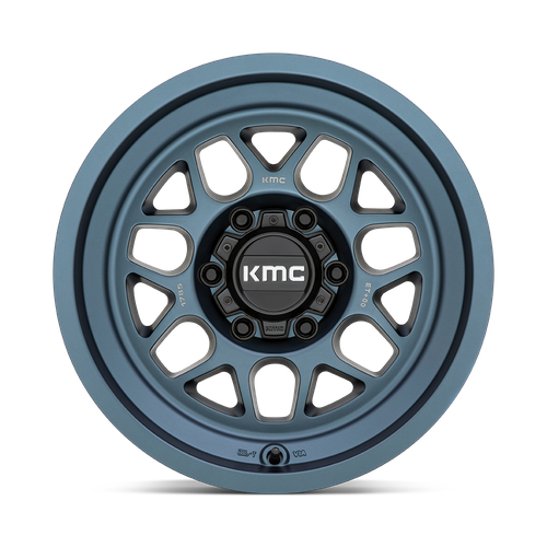 KMC KM725 Terra 17x8.5-Inch Wheel, 5x5-Inch Bolt Pattern, +0 Offset, Metallic Blue