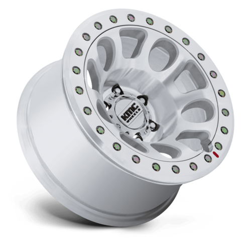 KMC E25 Beadlock 17x9 Inch Wheel with Machined Finish, 6x139.7 Bolt Pattern, +1 Offset