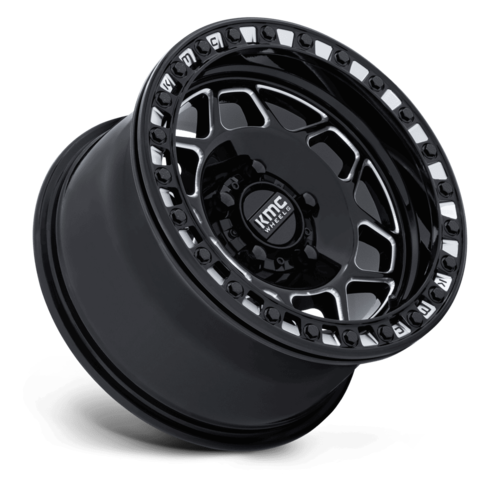 KMC Powersports KS241 Torx UTV Beadlock Wheel, 15x8, 5x4.5, +0 Offset, Gloss Black Milled