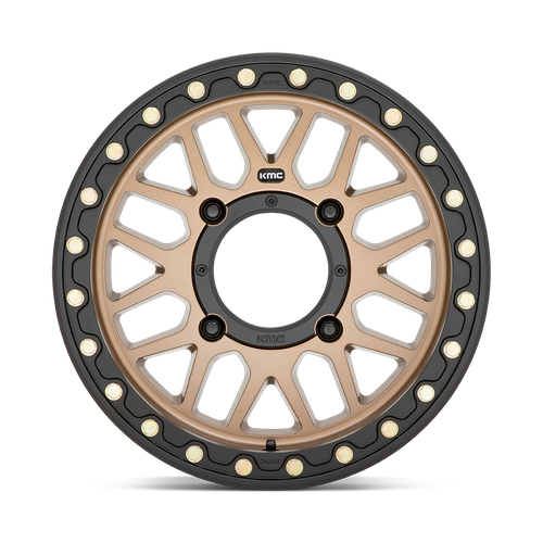 KMC Powersports KS235 Grenade UTV Beadlock Wheel 15x7, 4x156, 10mm Offset, Satin Bronze
