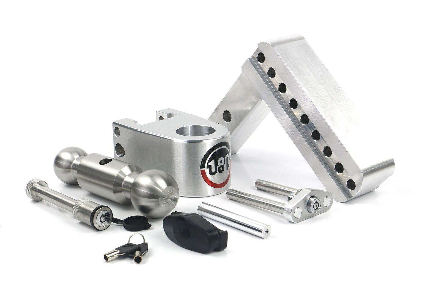 Weigh Safe - LTB6-2-KA - Trailer Hitch - 180 Hitch Stainless Steel Ball 6" Drop Hitch with 2" Shank Keyed Alike WS05 Included - P/N: LTB6-2-KA