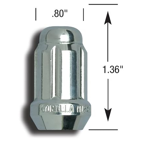 Gorilla Automotive 21621SD Chrome Acorn Locking Lug Nuts, M12 x 1.25
