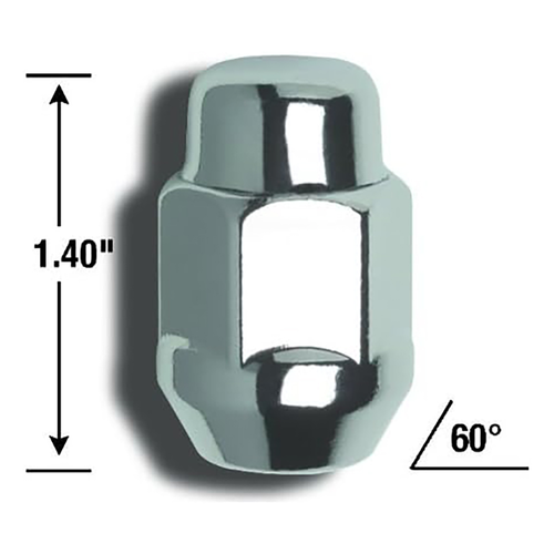 Gorilla Automotive 41127B Chrome Bulge Acorn Lug Nut, 3/4-Inch Hex, M12 x 1.25 Thread
