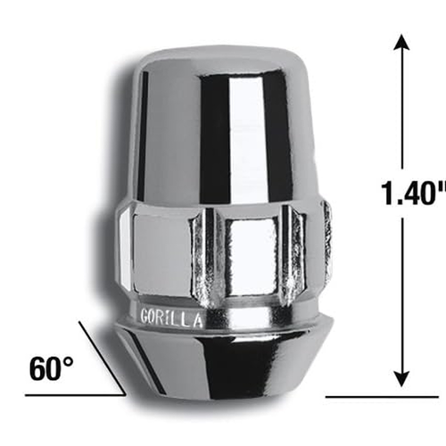 Gorilla Automotive 91904HT 6-Lug Bulge High-Strength Chrome Lug Nuts, 13/16-Inch Hex, 14mm x 2.00 Thread