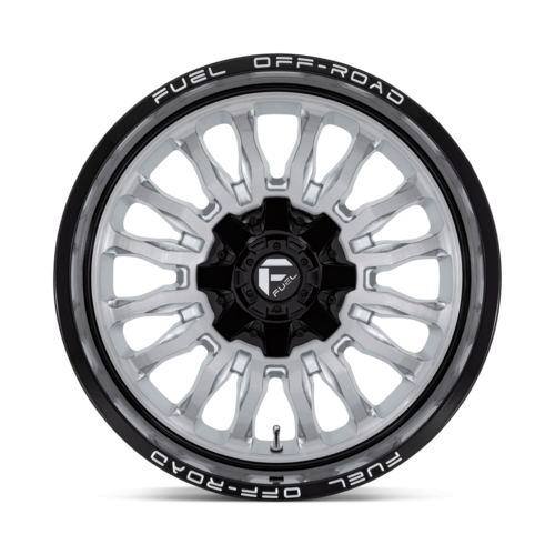 Fuel 1PC D798 ARC 20x10 Silver Brushed Face Wheel with Milled Black Lip, -18 Offset