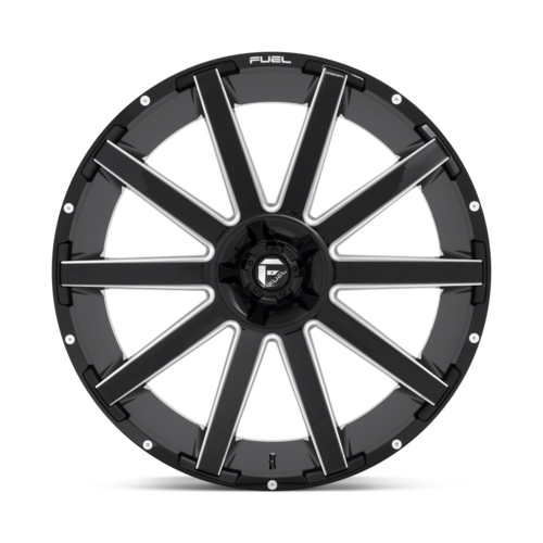 Fuel 1PC D615 Contra 26x12 Gloss Black Milled Wheel, 6x135/6x139.7, -44 Offset